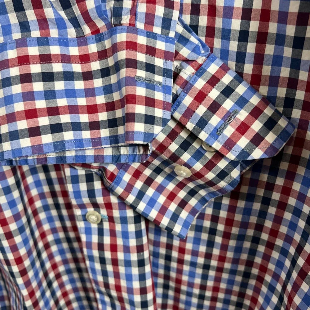 Banana Republic Grant Fit Men Long Sleeve Gingham Button Down‎ Shirt Size M